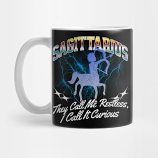 Sagittarius Restless Retro Bootleg Zodiac Sign Astrology Birthday Mug